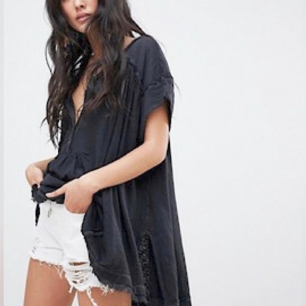 Free People Oversized Henley Top